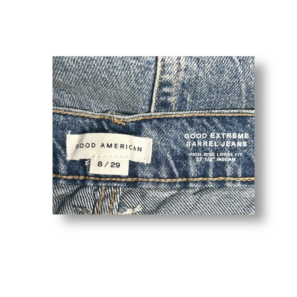 Good American 8/29 Extreme‎ Barrel Jeans Indigo Balloon Wide Leg High Rise 90s - Picture 9 of 12